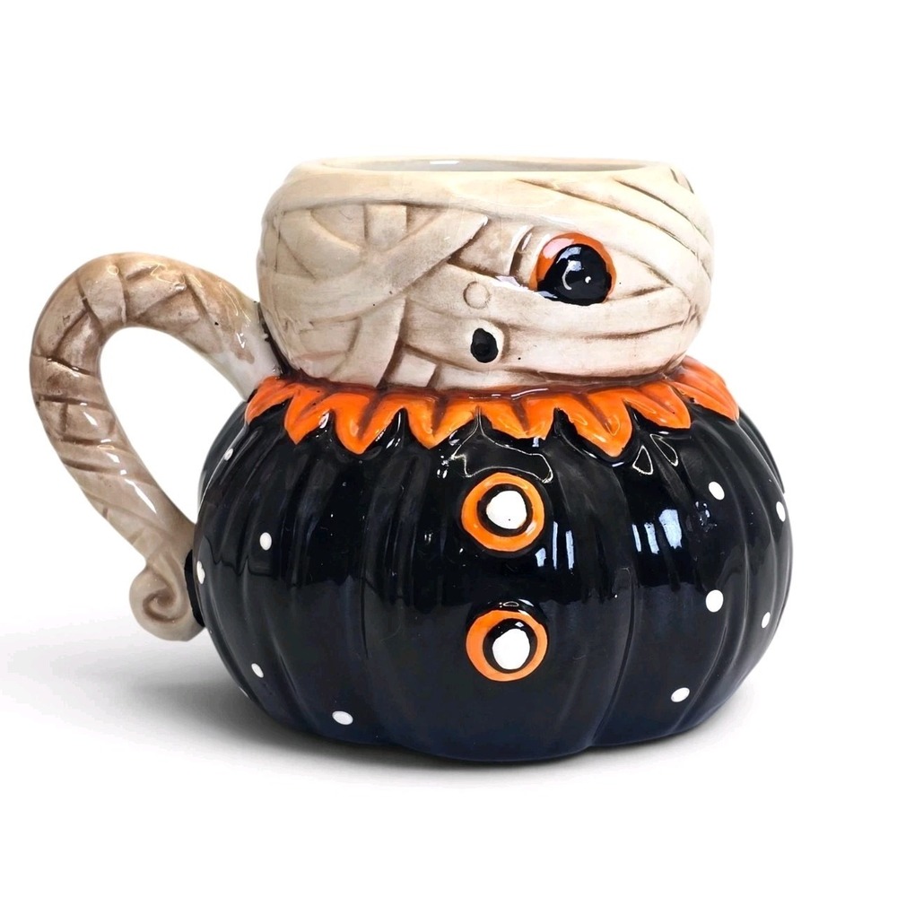 Johanna Parker Transpac Doll Mummy Mug Halloween Pumpkin Ceramic R0084
